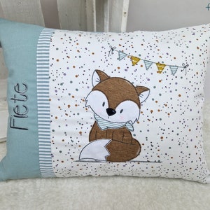 from 35.90 euros: personalized pillow, name pillow, fox birth pillow image 1