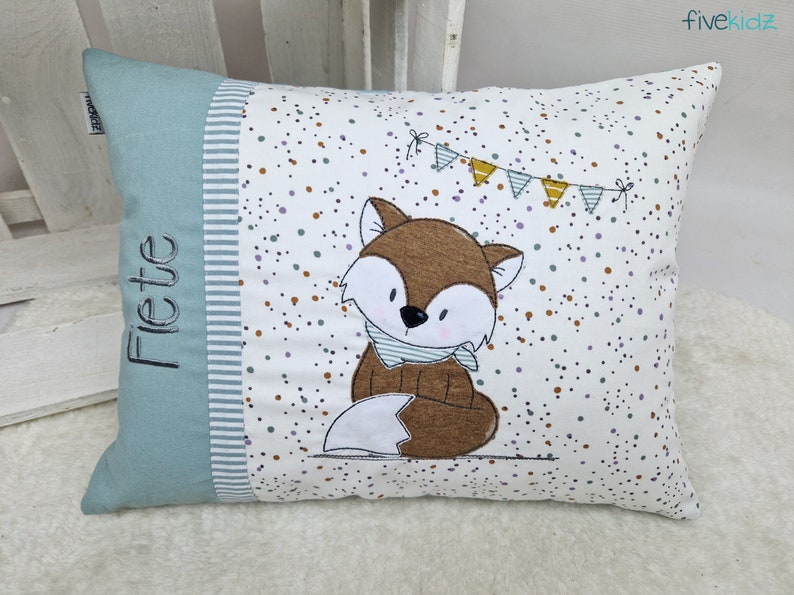 from 35.90 euros: personalized pillow, name pillow, fox birth pillow image 1