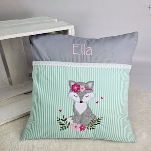 from 40,90 Euro: pillow personalized, name cushion, birth pillow, fox