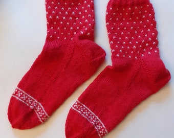 Socks size 38/39 with snowflake pattern