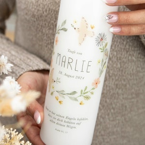 Baptism candle &quot;Blütenzauber Marlie&quot; for girls and boys. Fast shipping!