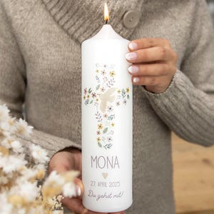 Doopkaars kruis - Mona voor meisjes en jongens in 3 verschillende kleuren!