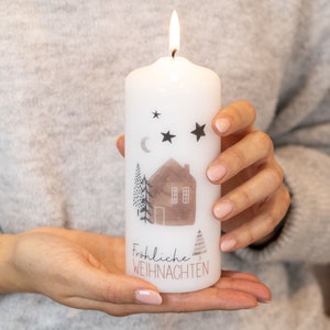 Candela dell'Avvento e candela natalizia "Buon Natale" con cartolina abbinata e confezione regalo!