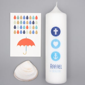 Christening Candle Faith, Love, Hope - Rafael