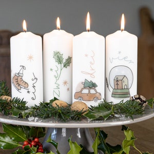 Advent candles with numbers &quot;Christmas story&quot; - the perfect gift for Advent and Christmas with modern candles!