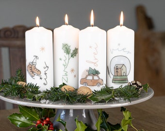 Adventskerzen mit Zahlen "Weihnachtsgeschichte" - das perfekte Geschenk für die Adventszeit und Weihnachten mit modernen Kerzen!