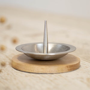 Candlestick metal and wood for 40*4 cm candles for baptism, communion and confirmation