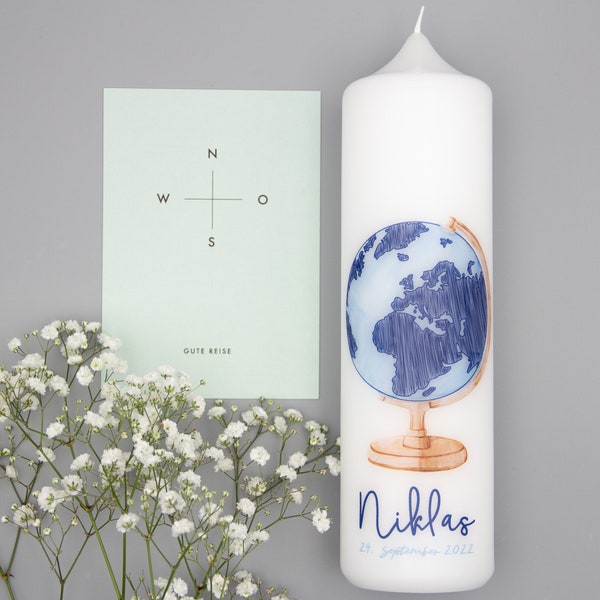 Christening candle globe - Niklas