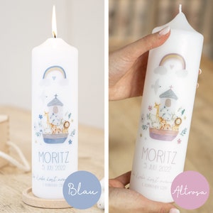 Baptismal candle Arche Moritz modern, playful and beautiful For your boy or girl. Kerze Weiß 25*7cm