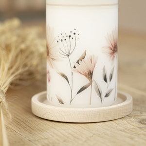 Wedding Candle Pastel Wildflowers in Dusty Pink and Blue image 5