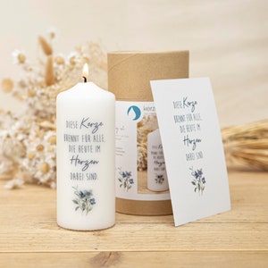 Gedenkkerze "Diese Kerze brennt für alle die im Herzen dabei sind" - inkl. Grußkarte + Geschenkbox!