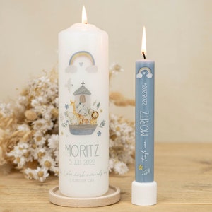 Baptism gift pillar candles from 9 pieces Incl. gift wrapping, over 10 hours burn time image 2