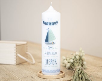 Christening candle boat and water - Casper - modern, playful and beautiful!