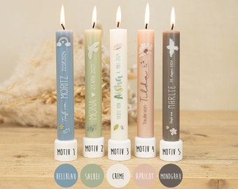 Baptism favors - taper candles from 9 pieces! Includes gift wrapping, burns for over 10 hours!
