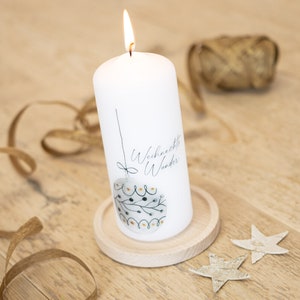 Candela dell'Avvento e candela natalizia "Miracolo di Natale" con cartolina abbinata e confezione regalo!