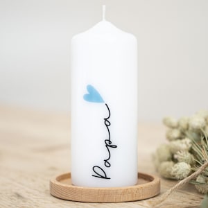 Vatertag Kerze - Papa Herz - inkl. Geschenkbox und passender Grußkarte