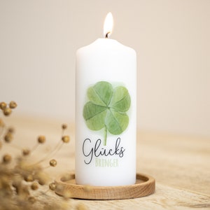 MUTmacher Kerze "Kleeblatt - Glücksbringer" - inkl. Grußkarte + Geschenkbox!