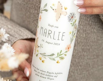 Taufkerze Blütenzauber Marlie für Mädchen und Jungen zur Taufe. Schneller Versand!