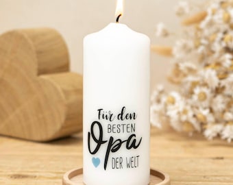 Vela de la Valentía "Para el mejor abuelo" - ¡incluye tarjeta de felicitación y caja de regalo!