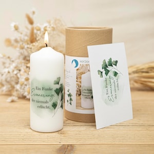 Trauerkerze "Ein Funke Erinnerung" - inkl. Grußkarte + Geschenkbox!