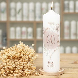 Geburtstagskerze 60 Jahre zum Jubiläum als Geschenk zum Geburtstag!
