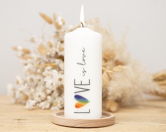 MUTmacher candle "Love is Love" - including greeting card + gift box! Free shipping in 2-4 business days! The perfect gift.