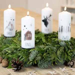 Adventskerzen Mit Spruch - Weihnachtskerzen 17,5cm Mit Weihnachtsmotiven & Sprüchen