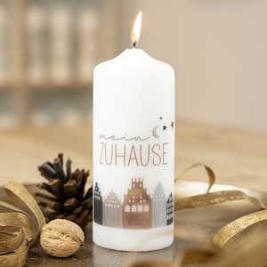 Candela dell'Avvento e candela natalizia "la mia casa" inclusa una cartolina abbinata - il regalo perfetto per l'Avvento e il Natale!