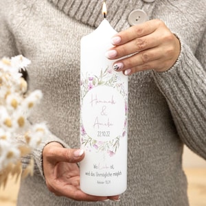 Wedding Candle Flowers Wildflowers Watercolor