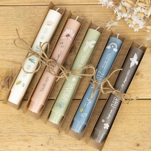 Baptism gift pillar candles from 9 pieces Incl. gift wrapping, over 10 hours burn time image 5