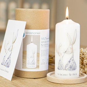 Vela MUTmacher "I'm always there for you" - incl. tarjeta de felicitación + caja de regalo!