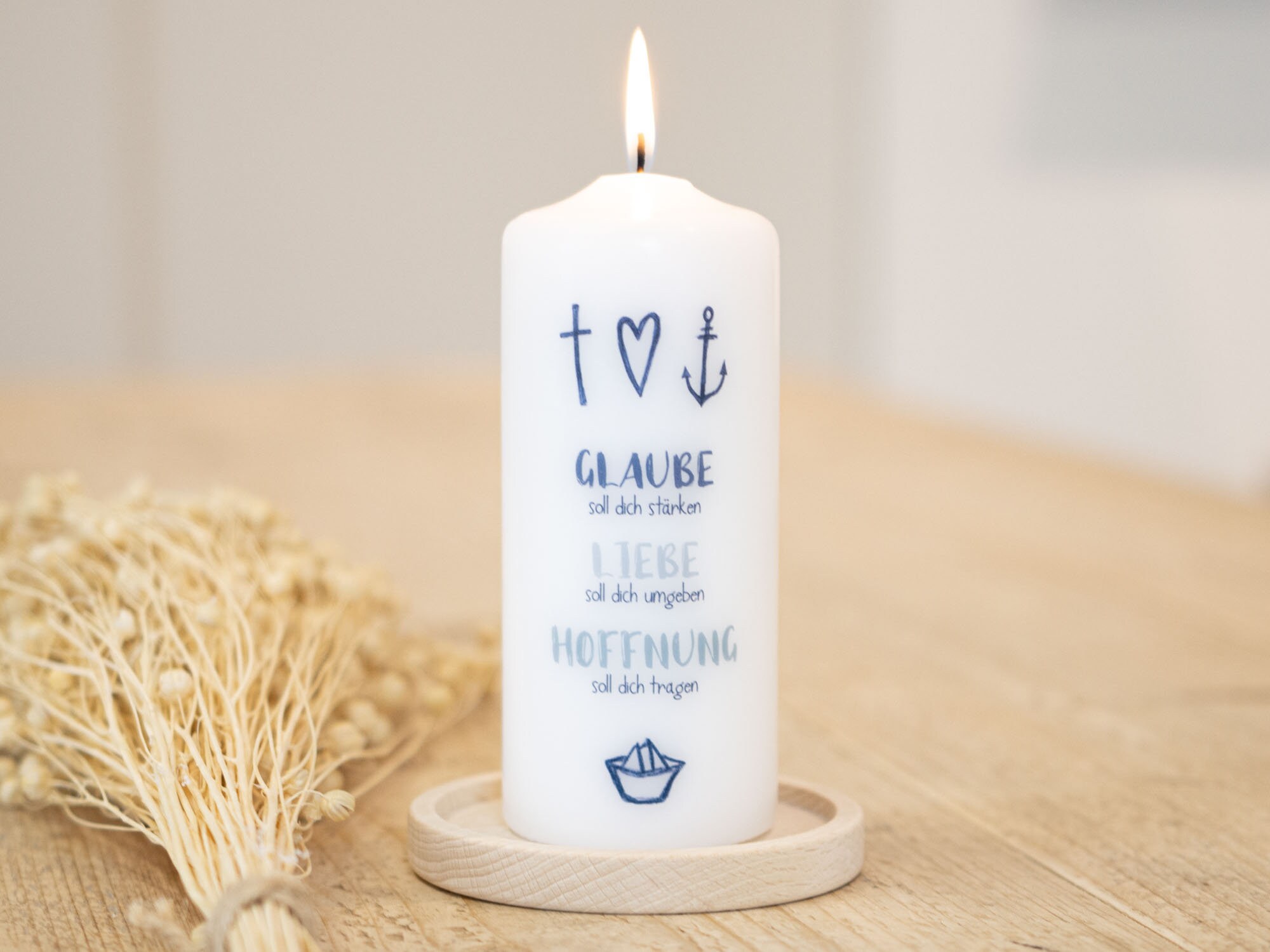 MUTmacher candle "Faith, Love, Hope" - incl. greeting card + gift box!