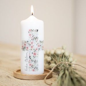 Osterkerze Blumen - inkl. Grußkarte + Geschenkbox! Kostenloser Versand in 2-4 Werktagen! Das perfekte Geschenk zu Ostern.