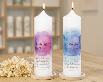 Baptismal candle watercolor - Lena