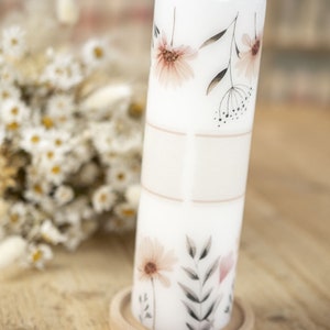 Wedding Candle Pastel Wildflowers in Dusty Pink and Blue image 6