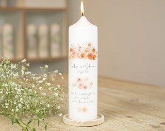 Wedding candle - Vintage flowers