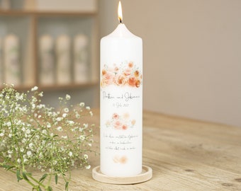 Wedding candle - vintage flowers