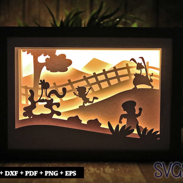 Scary Running Scene Paper Cut Light Box Template, 3D 5x7 Shadow Box SVG, Cricut, Silhouette DIY Scary Running Scene Paper Cut Light Box Template, 3D 5x7 Shadow Box SVG, Cricut, Silhouette DIY