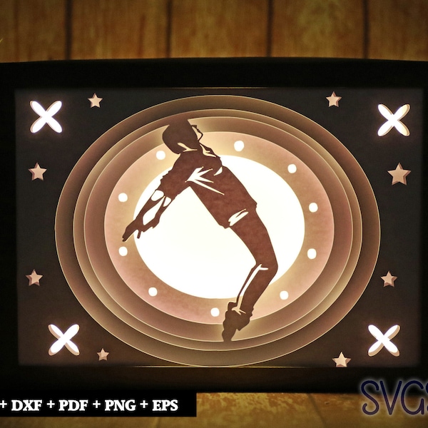 Female Hip Hop Dancer Paper Cut Light Box Template, 3D 5x7 Shadow Box SVG, Cricut, Silhouette DIY