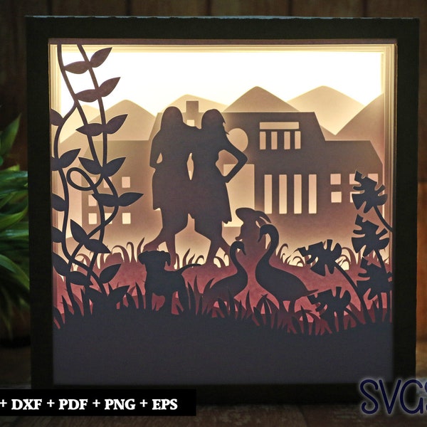 Best Friend Forever Paper Cut Light Box Template, 3D 8x8, 12x12, 9x9 Square Shadow Box SVG, Cricut, Silhouette DIY Best Friend Forever Paper Cut Light Box Template, 3D 8x8, 12x12, 9x9 Square Shadow Box SVG, Cricut, Silhouette DIY
