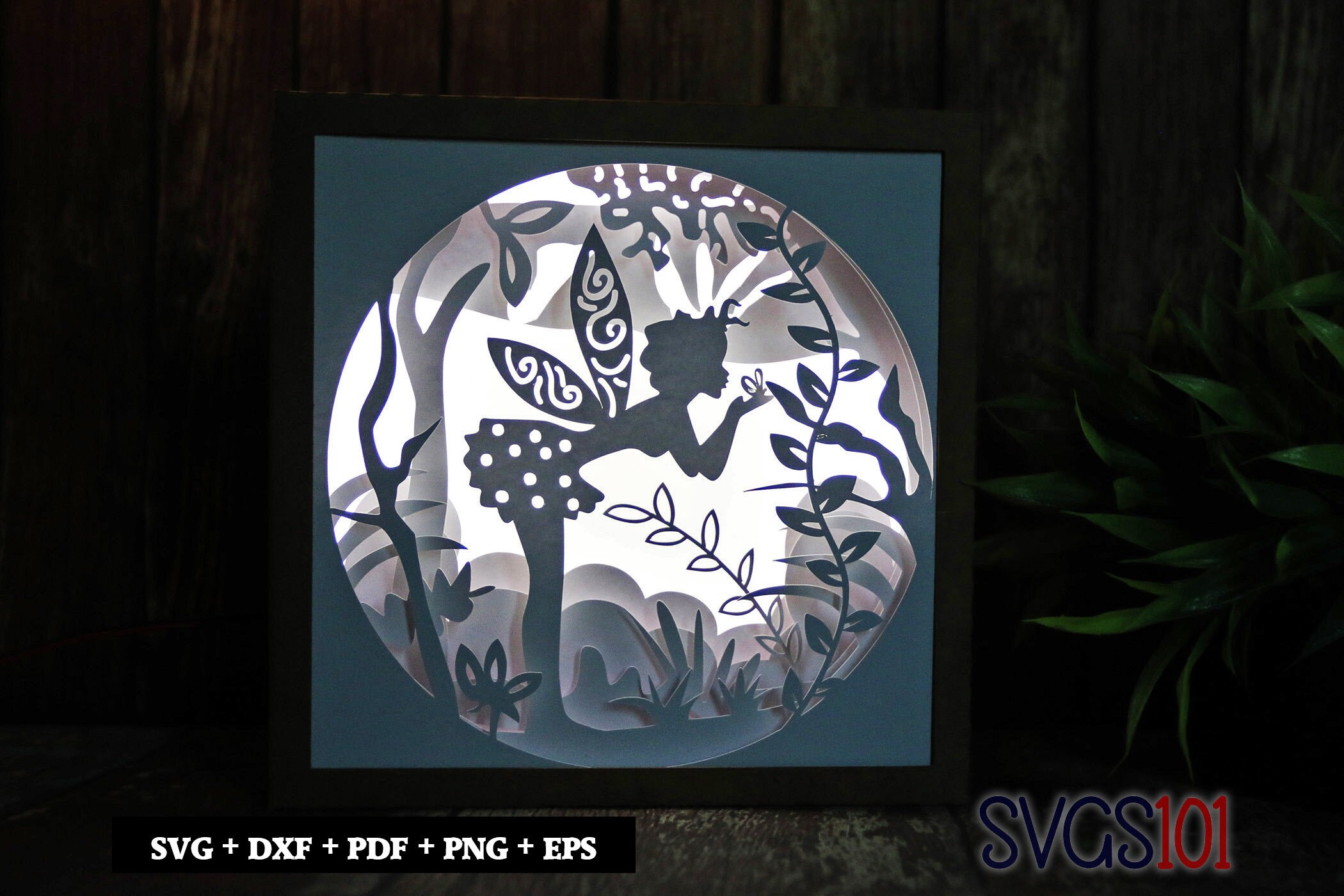 Fairy Princess Light Box Template SVG Shadow Box 7x7 8x8 - Etsy UK