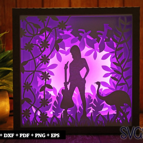 Girl Holding Guitar Paper Cut Light Box Template, 3D 8x8, 12x12, 9x9 Square Shadow Box SVG, Cricut, Silhouette DIY Girl Holding Guitar Paper Cut Light Box Template, 3D 8x8, 12x12, 9x9 Square Shadow Box SVG, Cricut, Silhouette DIY