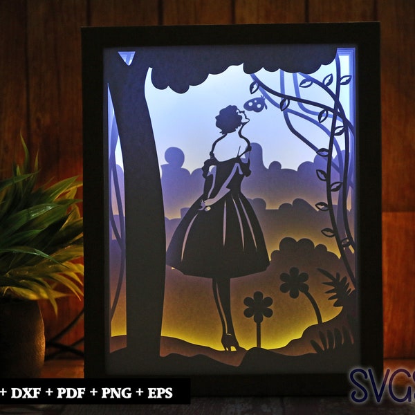 Women with Butterfly Paper Cut Light Box Template, 3D 8x10 Shadow Box SVG, Cricut, Silhouette DIY Women with Butterfly Paper Cut Light Box Template, 3D 8x10 Shadow Box SVG, Cricut, Silhouette DIY