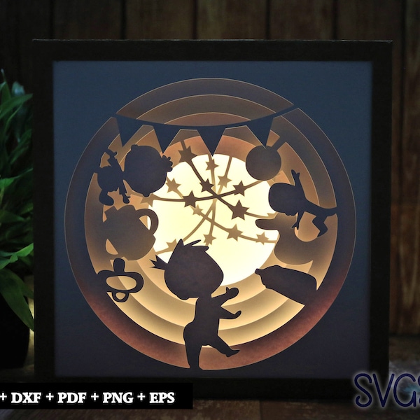 Cute Walking Baby Light Box Template, SVG Shadow Box 7x7, 8x8, 9x9 - Paper Cutting LED Shadowbox - New Born Shadow Box Gift Idea SVG Cute Walking Baby Light Box Template, SVG Shadow Box 7x7, 8x8, 9x9 - Paper Cutting LED Shadowbox - New Born Shadow Box Gift Idea SVG