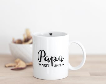 Tasse • Papa seit • Jahreszahl Becher Name personalisiert Handlettering handbemalt