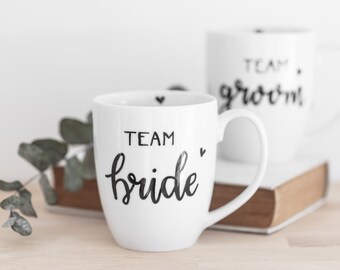 Tasse team bride • JGA Hochzeit Becher Name personalisiert handbemalt Hochzeitsgeschenk