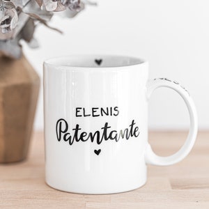 Tasse Patentante Becher Name personalisiert Handlettering handbemalt Name über Patentante