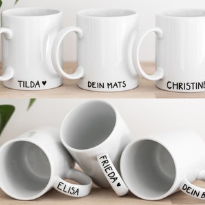 Tasse Wunschtext Becher Name personalisiert handbemalt in schwarz, gold oder kupfer image 2