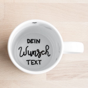 Tasse Überraschung • Wunschtext • Becher Tassenboden versteckte Botschaft Name personalisiert Handlettering handbemalt