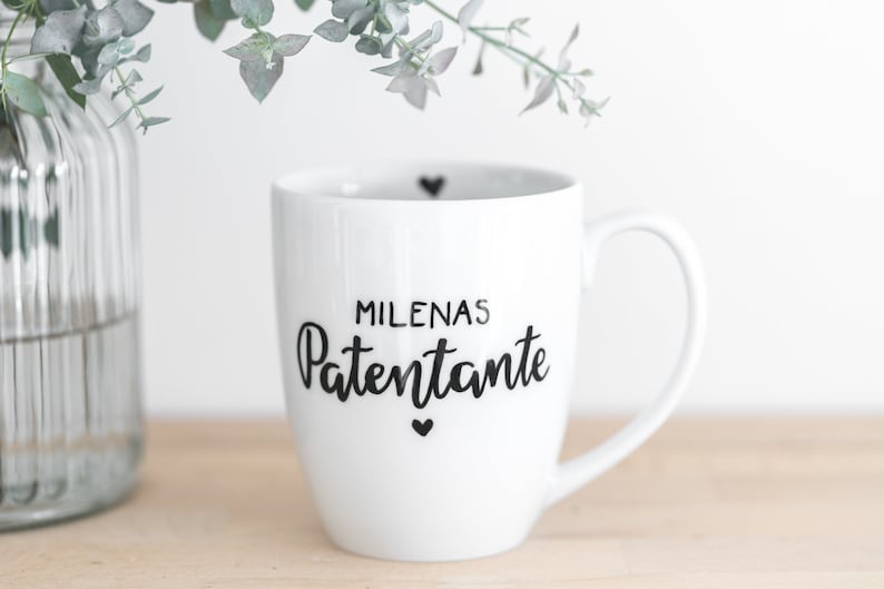 Tasse Patentante Becher Name personalisiert Handlettering handbemalt image 1